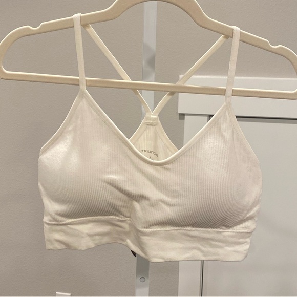 Maurices Other - Maurice’s White Ribbed Stretch Seamless Single Strap Bralette